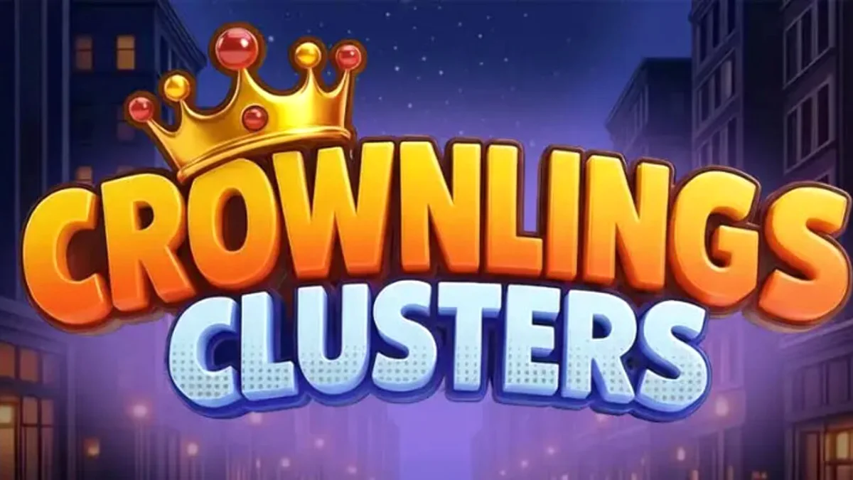 Giao diện trò chơi Crownlings Clusters trên thiết bị di động với màu sắc neon rực rỡ