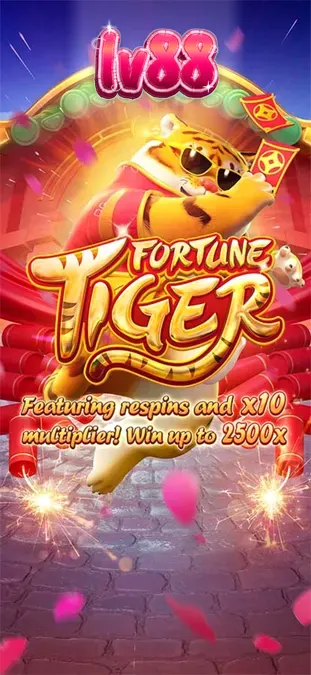 Giao diện trò chơi Fortune Tiger với chú hổ vàng và các biểu tượng may mắn